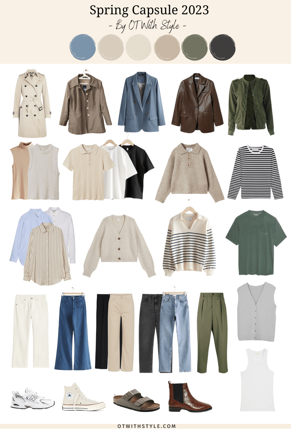 Items in the spring capsule wardrobe